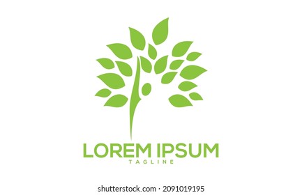 Unique human leaf logo Modern and minimalist vector and abstract logo