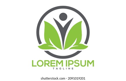 Unique human leaf logo Modern and minimalist vector and abstract logo