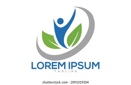 Unique human leaf logo Modern and minimalist vector and abstract logo