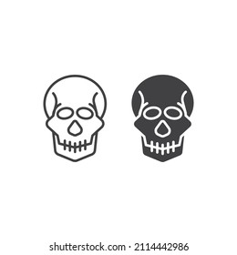 Unique Human Skull Outline. Vector Icon Template