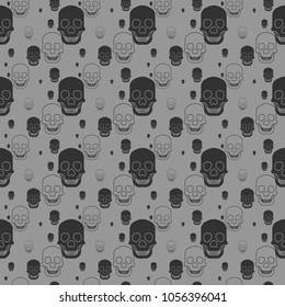 A unique human skull pattern that is seamless in vector format.