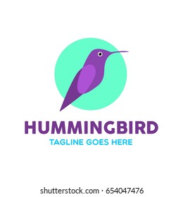 Unique Humming Bird Logo Template
