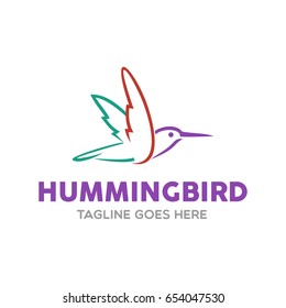 Unique Humming Bird Logo Template