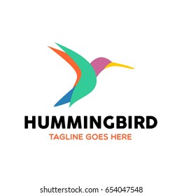 Unique Humming Bird Logo Template