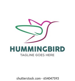 Unique Humming Bird Logo Template