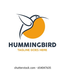 Unique Humming Bird Logo Template