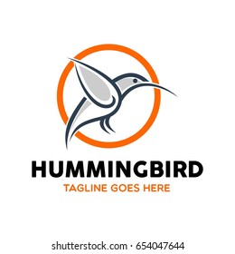 Unique Humming Bird Logo Template