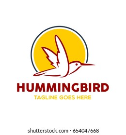 Unique Humming Bird Logo Template