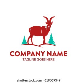 Unique Ibex Logo Template Vector