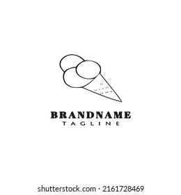 unique ice cream cone logo cartoon design icon modern vector illustration