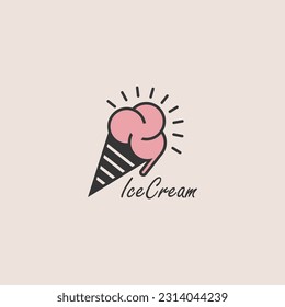 Unique ice cream logo graphic design