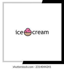 Unique ice cream logo graphic design