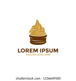 Unique ice cream logo template. vector. editable. simple shape. minimalist color. memorable