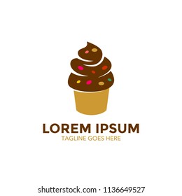 Unique ice cream logo template. vector. editable. simple shape. minimalist color. memorable