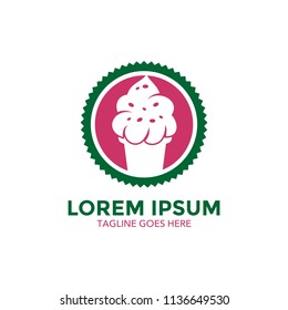 Unique ice cream logo template. vector. editable. simple shape. minimalist color. memorable