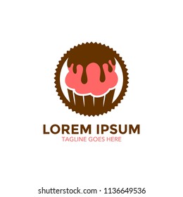 Unique ice cream logo template. vector. editable. simple shape. minimalist color. memorable