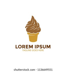 Unique ice cream logo template. vector. editable. simple shape. minimalist color. memorable