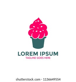 Unique ice cream logo template. vector. editable. simple shape. minimalist color. memorable