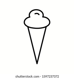 Unique Icecream Cone Vector Line Icon