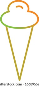 Unique Icecream Cone Vector Line Icon