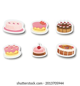 unique icon collection with birthday cake concept