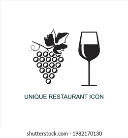 Icono único que representa la fruta y el postre que puede tener un restaurante