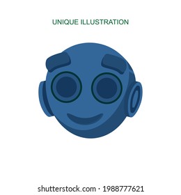 un icono único que representa una cabeza de robot con un concepto genial
