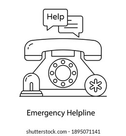 
A unique icon of emergency helpline in editable style