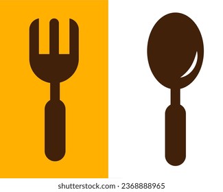 einzigartige Symbol von Gabel und Löffel. Dieses Symbol eignet sich für Lebensmittelsymbole