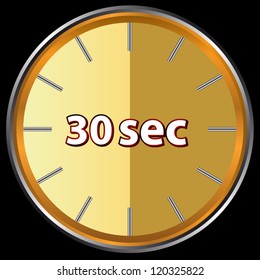 Unique icon of hours with thirty seconds