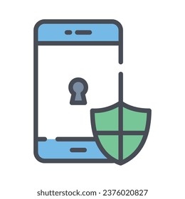 Unique icon of mobile security, editable vector of mobile protection