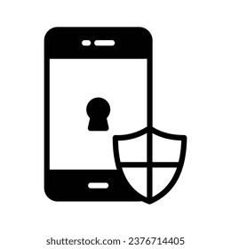 Unique icon of mobile security, editable vector of mobile protection