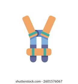A unique icon of a safety harness for construction themes.