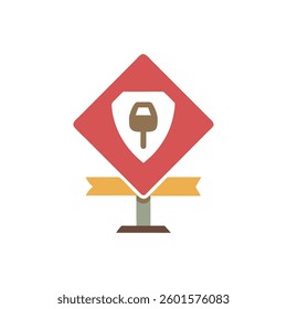 A unique icon of a safety sign for construction awareness themes.