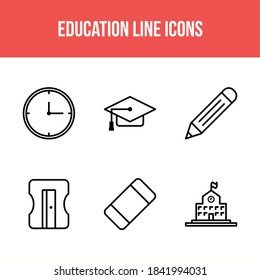 Unique icon set of eduation line icons