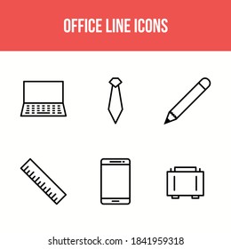 Unique icon set of office line vector icons