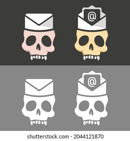 unique icon shaped skull documents, mail and opened mail very suitable for Halloween web design theme or who like skull theme	