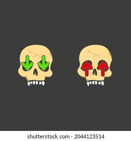 documentos de cráneo con forma de icono único, descargar y cargar muy adecuado para el tema de diseño web de Halloween o a los que les gusta el tema del cráneo	