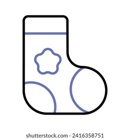 Unique icon of sock in trendy style, isolated on white background
