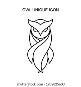 a unique icon that depicts a owl and is suitable for the needs of a website or animal lover