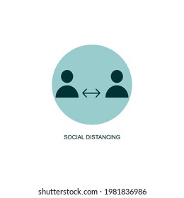 Unique icon that shows the social distancing for health protocol purposes