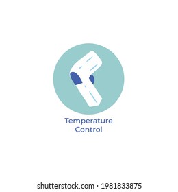 Einzigartiges Symbol, das die Temperatur für die Zwecke des Prüfprotokolls anzeigt 