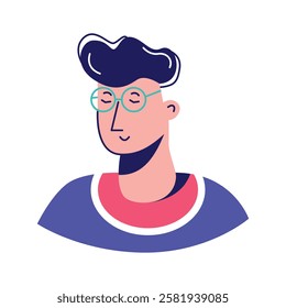 Unique icon of a young man in modern style