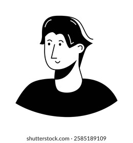 Unique icon of a young man in modern style