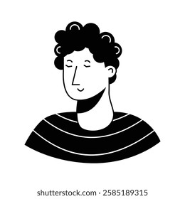 Unique icon of a young man in modern style