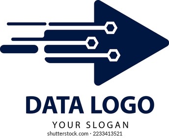 unique and iconic simple data arrow logo. data logo