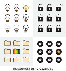 Iconos únicos en el diseño de la cuadrícula - El que se destaca