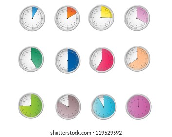 Iconos únicos de horas