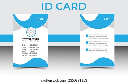 Unique ID card design template with unique organic shape.