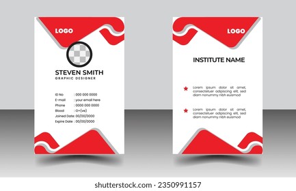 Unique ID card design template with unique organic shape.